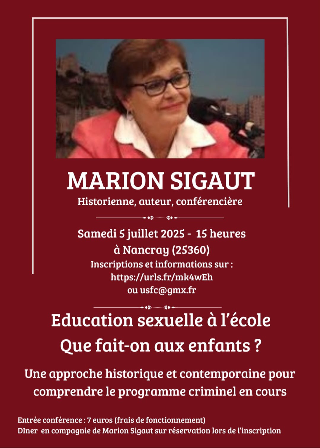 Conférence de Marion Sigaut : éducation sexuelle à l'école
